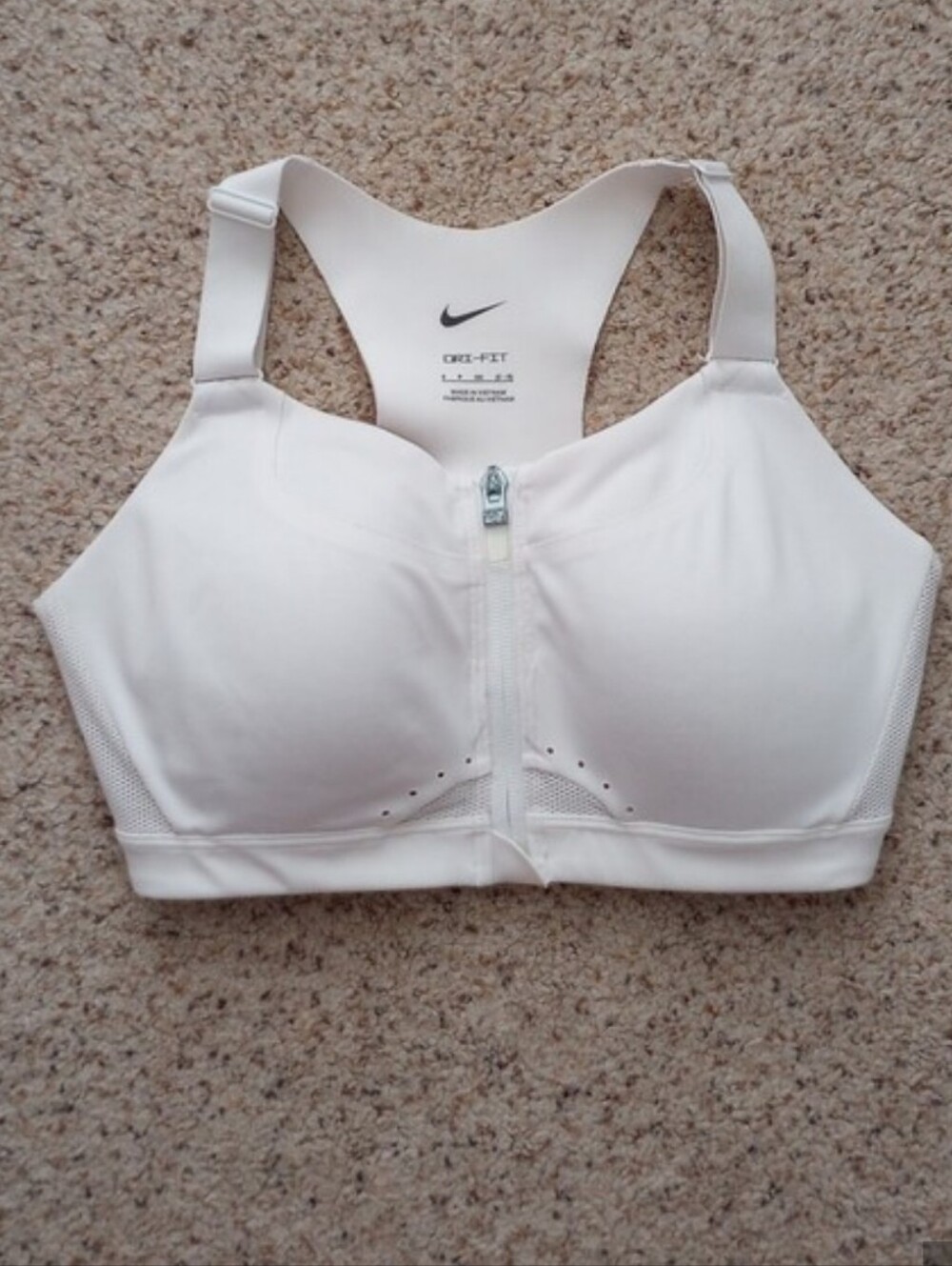 Nike Sports Bra White Small Gym Workout Activewear Running Pilates Yoga